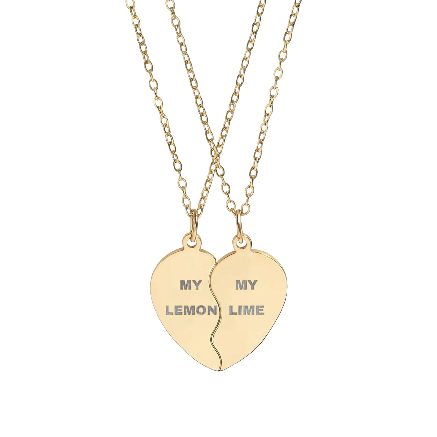 Two Part Heart Necklace Set