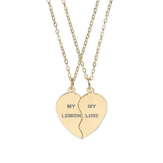 Two Part Heart Necklace Set