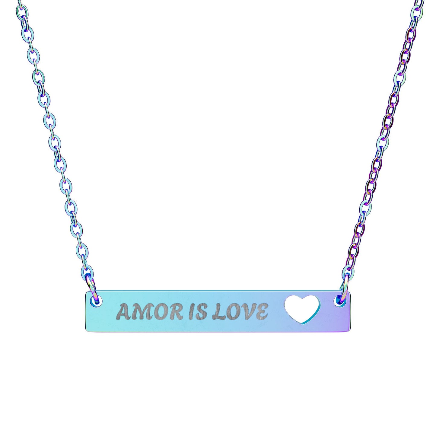 Cutout Heart Bar Necklace