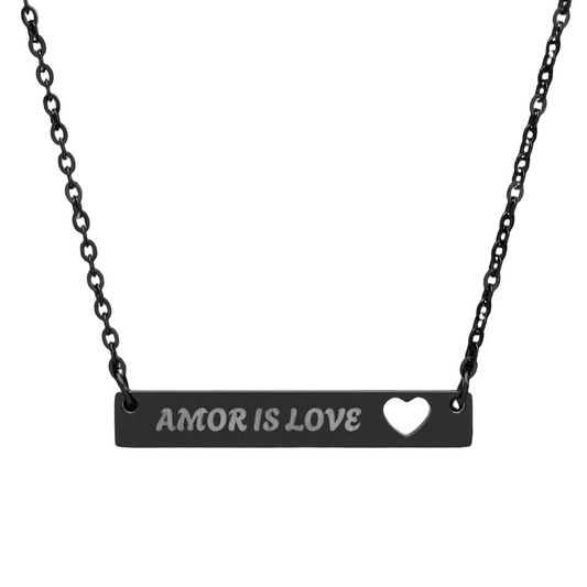 Cutout Heart Bar Necklace